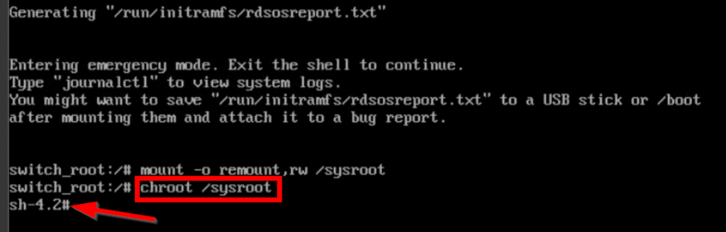 chroot /sysroot